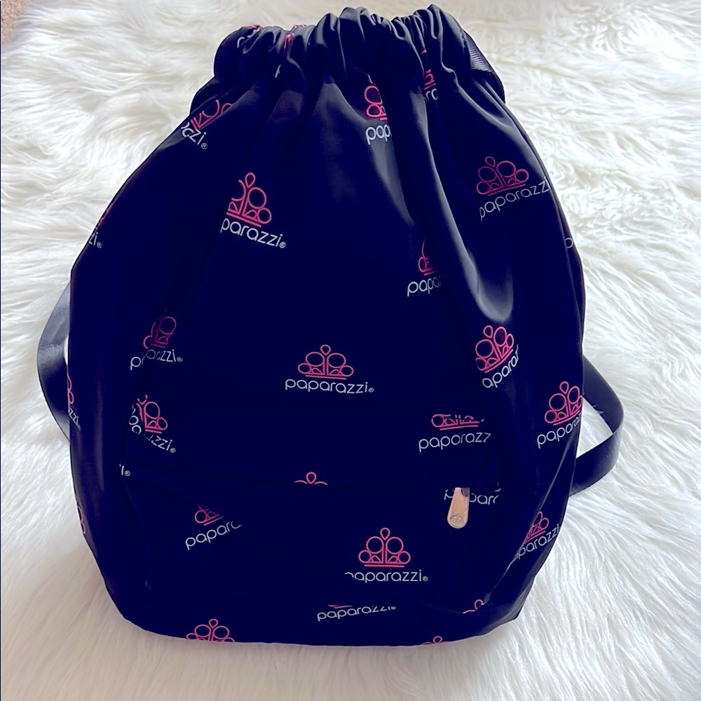 Paparazzi Black and Pink Crown Backpack